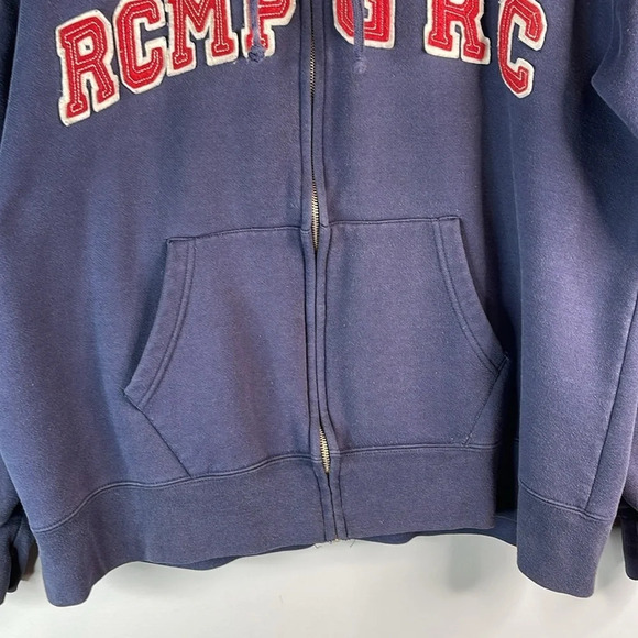 RCMP GRC Elite Licensed Unisex 3D Logo Zip Hoodie Sweatshirt Navy Blue Red M - Picture 4 of 10